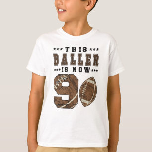 9e verjaardag Football speler 9 jaar oude jongen T-shirt