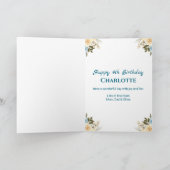 9e verjaardag Foto Collage Blue Yellow Flower Blau Kaart (Binnen)