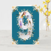 9e verjaardag Foto Collage Blue Yellow Flower Blau Kaart (Gele Bloem)