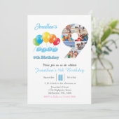 9e verjaardag foto collage nummer 9 Jongen Kaart (Staand voorkant)