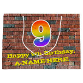 9e verjaardag: Fun, door Graffiti geïnspireerde re Groot Cadeauzakje (Voorkant)