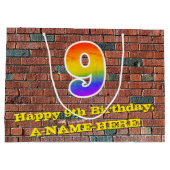 9e verjaardag: Fun, door Graffiti geïnspireerde re Groot Cadeauzakje (Achterkant)