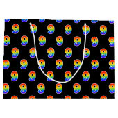 9e verjaardag: Fun Rainbow Event Number 9 Pattern Groot Cadeauzakje (Achterkant)