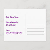 9e verjaardag: Fun Stars Patroon, Regenboog 9, Naa Briefkaart (Achterkant)