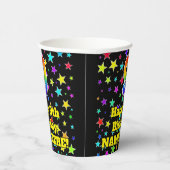 9e verjaardag: Fun Stars Pattern en Rainbow 9 Papieren Bekers (Rechts)