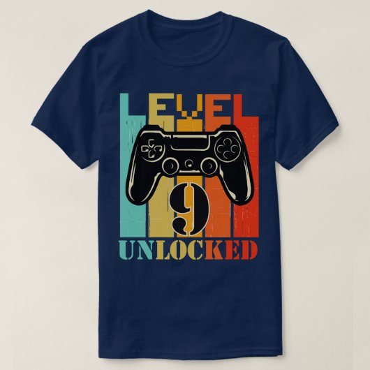 9e verjaardag gaming gamer niveau ontgrendeld Nive T-shirt (Design voorkant)