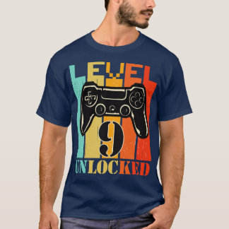9e verjaardag gaming gamer niveau ontgrendeld Nive T-shirt