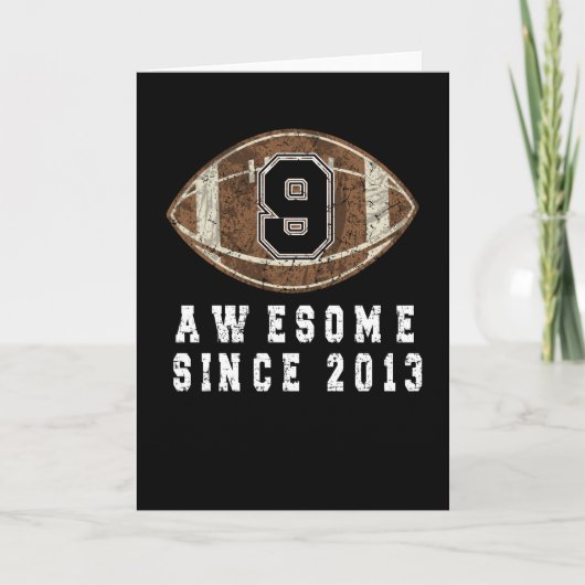 9e verjaardag geboren in 2013 Football jongen 9 ja Kaart (Voorkant)