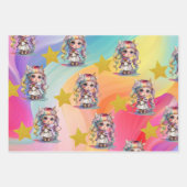 9e verjaardag gepersonaliseerde Eenhoorn cadeauver Inpakpapier Vel (Voorkant 3)