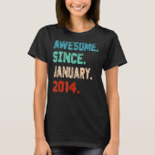 9e verjaardag Geweldige sinds januari 2014 9 jaar  T-shirt (Voorkant)