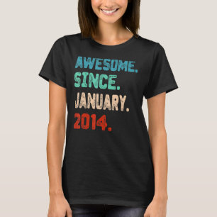 9e verjaardag Geweldige sinds januari 2014 9 jaar  T-shirt