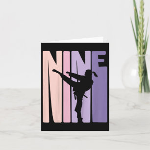 9e Verjaardag Gift Karate Retro Taekwondo Martial  Kaart