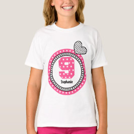 9e Verjaardag Gift Sterren Hart Aangepaste Naam V1 T-shirt