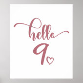 9e verjaardag Hallo negen jaar oud Kind Poster (Voorkant)