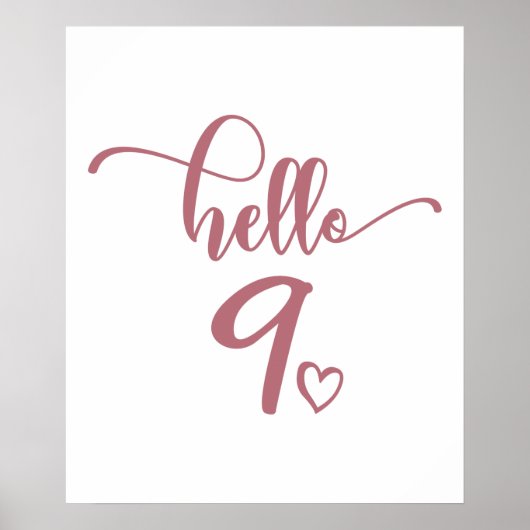 9e verjaardag Hallo negen jaar oud Kind Poster (Voorkant)