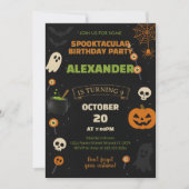 9e verjaardag Halloween uitnodiging | Spooky Boo-D (Voorkant)