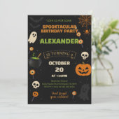 9e verjaardag Halloween uitnodiging | Spooky Boo-D (Staand voorkant)