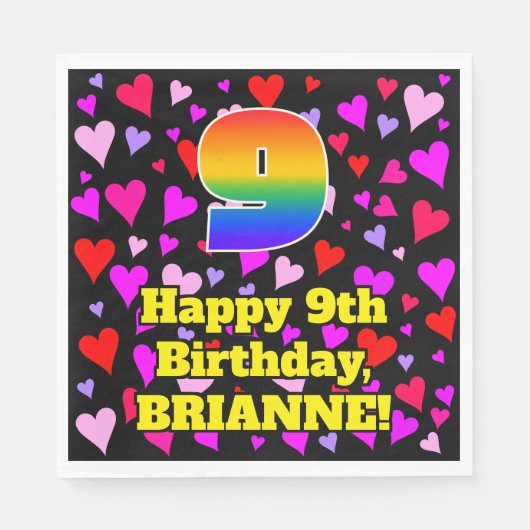 9e verjaardag: Het liefhebbende Kunstpatroon van d Servet (Voorkant)