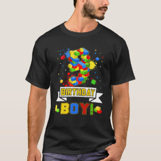 9e verjaardag Hoofd Bouwer 9 jaar oude blokbuil T-shirt