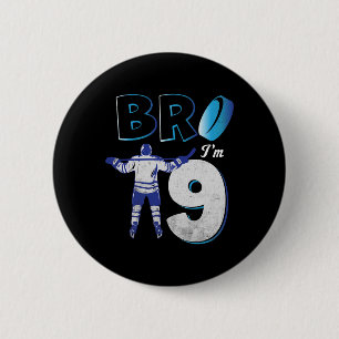 9e verjaardag ijshockey jongen 9 jaar oud hockey s ronde button 5,7 cm