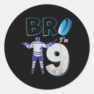 9e Verjaardag IJshockey Jongen 9 Jaar Oud Hockey S Ronde Sticker