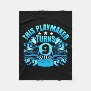 9e verjaardag ijshockeyspeler playmaker 9 jaar fleece deken