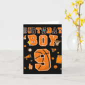 9e Verjaardag Jongen 9 Jaar Basketbal Party Negen  Kaart (Gele Bloem)