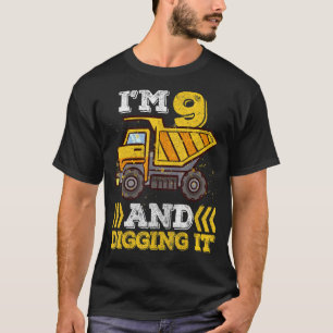 9e verjaardag jongen ik ben 9 en graven het vracht t-shirt