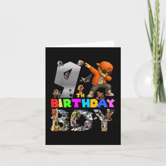 9e Verjaardag Jongen Italiaanse Brainrot Voor Kind Kaart (Voorkant)