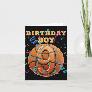 9e Verjaardag Jongen Negen 9 jaar oud Basketbal Sp Kaart