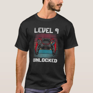 9e verjaardag Jongen Niveau 9 ontgrendeld Geweldig T-shirt