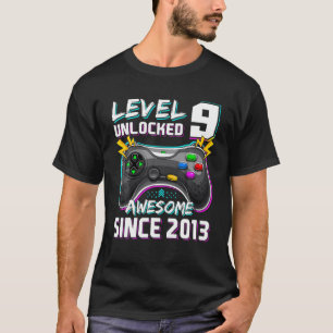 9e verjaardag Jongen Niveau 9 Onvergrendeld Geweld T-shirt