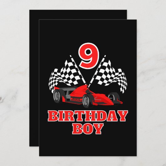 9e verjaardag kaart (Voorkant / Achterkant)