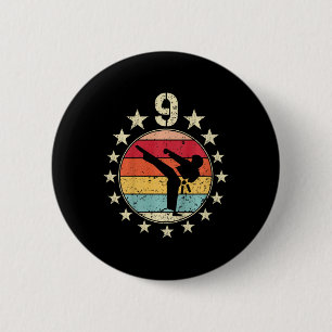 9e Verjaardag Karate Negende 9 Jaar Oude Verjaarda Ronde Button 5,7 Cm