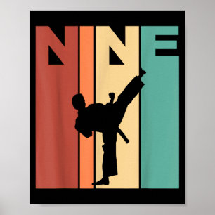 9e verjaardag Karate Taekwondo Thema 9 Jaar Oud Poster
