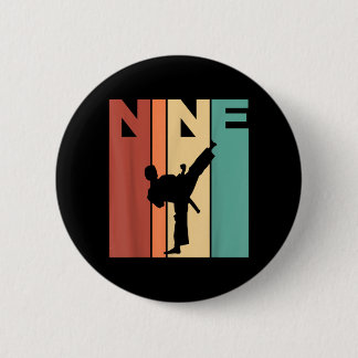 9e verjaardag Karate Taekwondo Thema 9 Jaar Oud Ronde Button 5,7 Cm