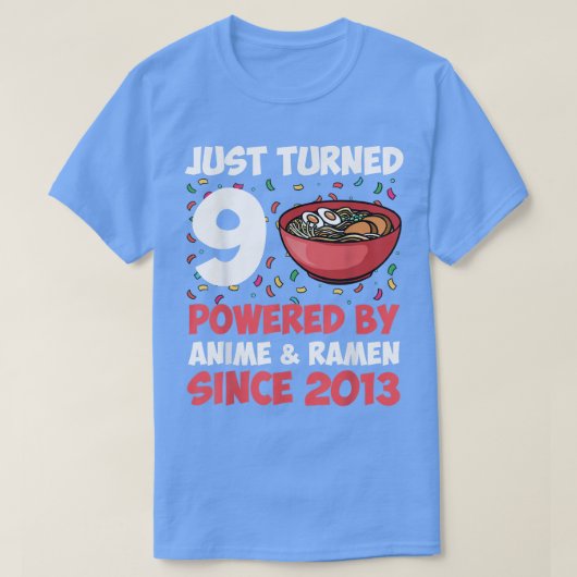 9e verjaardag Kawaii Anime Ramen 9 jaar oude meisj T-shirt (Design voorkant)