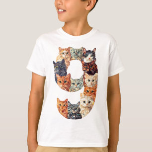 9e verjaardag Kittens Katten thema 9 jaar oude Kin T-shirt