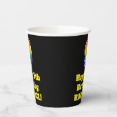 9e verjaardag: Kleurrijk, Leuk, Spannend, Regenboo Papieren Bekers (Links)