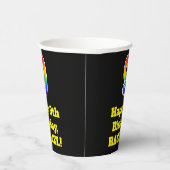 9e verjaardag: Kleurrijk, Leuk, Spannend, Regenboo Papieren Bekers (Rechts)