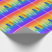 9e verjaardag: kleurrijk, vun regenboogpatroon # 9 cadeaupapier (Hoek)