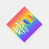 9e verjaardag: kleurrijk, vun regenboogpatroon # 9 servet (Hoek)