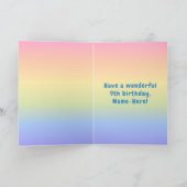9e verjaardag: kleurrijke regenboog # 9, aangepast kaart (Binnen)