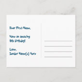 9e verjaardag - Leuk vuurwerkpatroon + Regenboog 9 Briefkaart (Achterkant)