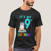 9e verjaardag Leuke Pinguïn Verjaardag 9 jaar oud T-shirt (Voorkant)