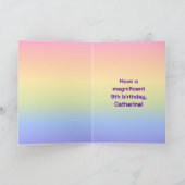 9e verjaardag: Leuke Regenboog #, Aangepaste foto' Kaart (Binnen)