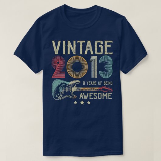 9e verjaardag Mannen  2013 Guit T-shirt (Design voorkant)