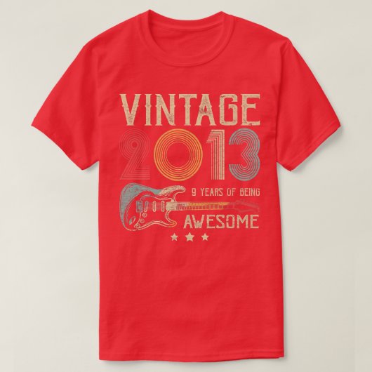 9e verjaardag Mannen  2013 Guit T-shirt (Design voorkant)