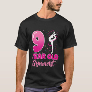9e verjaardag meisje turnen thema 9 jaar oud gym t-shirt