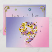 9e verjaardag, met bloembollen kaart (Voorkant / Achterkant)